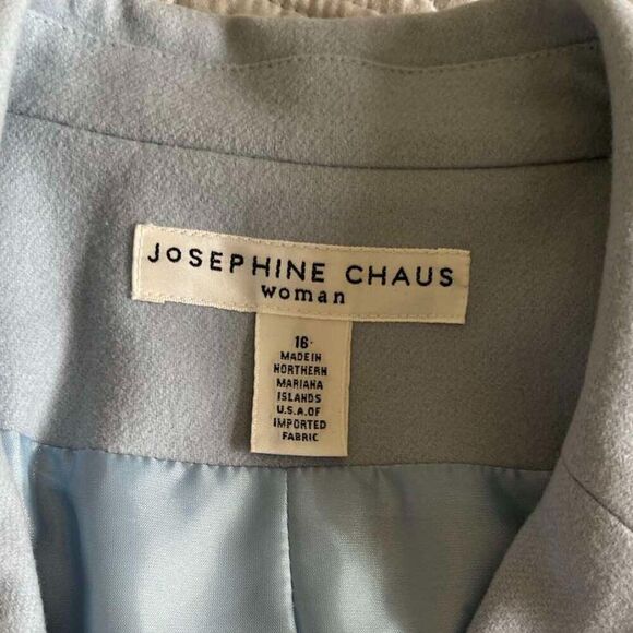 Josephine Chaus Virgin Wool Light Blue Blazer Jacket Women's Size 16 - Picture 4 of 12